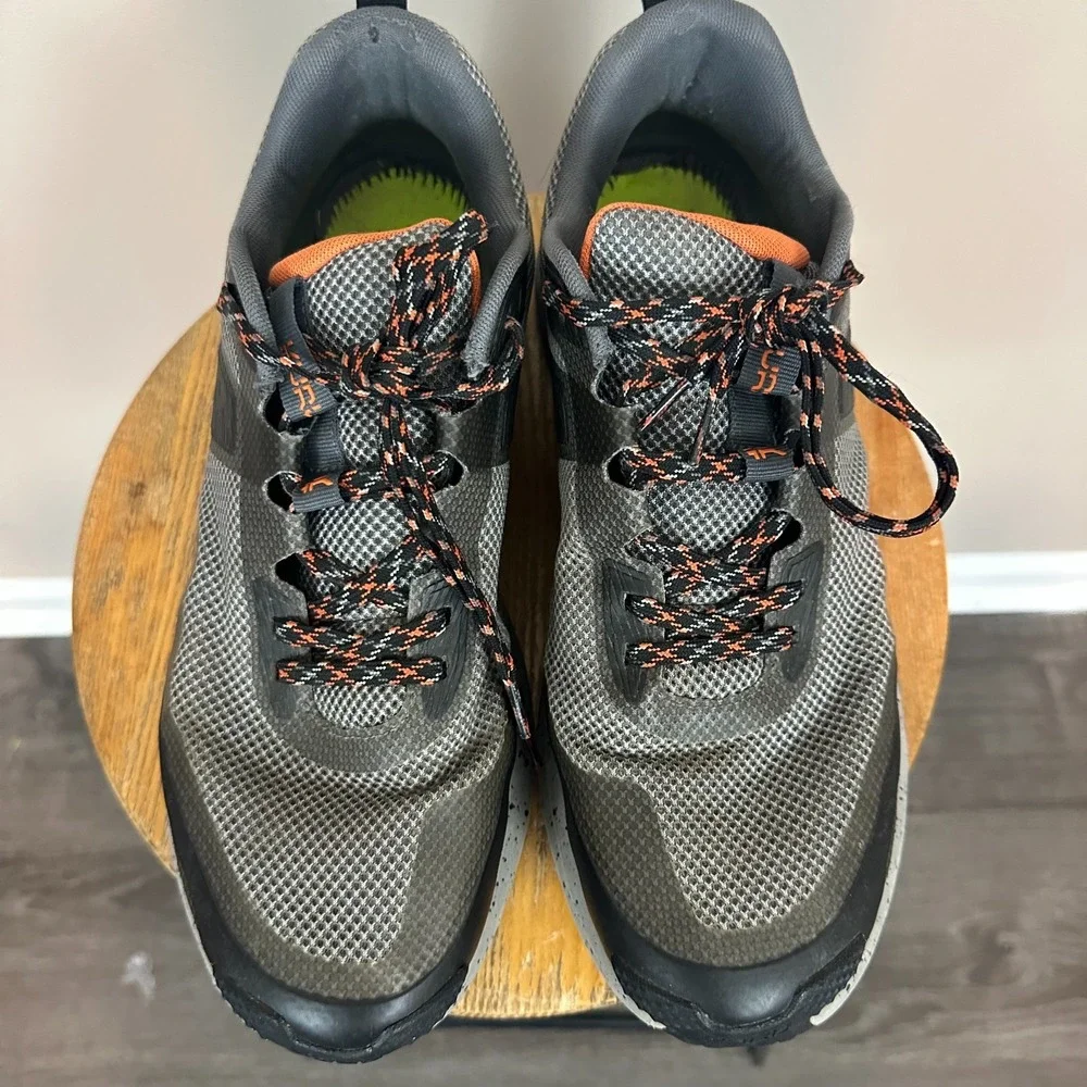 Kuru Atom Trail 103302120 Mens US 12 M Trail Running Shoes Gray Orange Sneakers